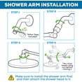 SparkPod Shower Head Extension Arm 11" Solid Brass Shower Arm