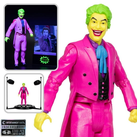 DC Batman 66 Joker Black Light Gold Label 6-In Figure EE Ex.