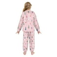 thumbnail image 3 of Fluffy Pajamas Set Fuzzy Winter Warm Pj Sets Pullover Tops and Long Pants Pink Christmas Pattern X-Small, 3 of 8