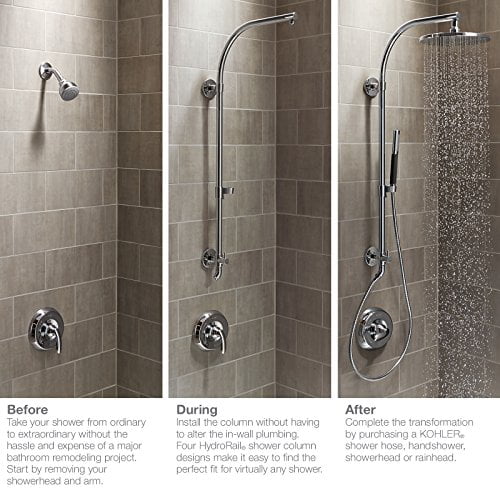KOHLER K-45904-CP Colonne de Douche Hydrorail-H, Crome Poli