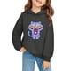 thumbnail image 2 of Moonsky Sudadera con capucha y cordón HUNTRX, estampado de grupo de chicas coreanas, jersey corto, suave y cómodo, top de manga larga para primavera y otoño. Gris oscuro 130, 2 of 5