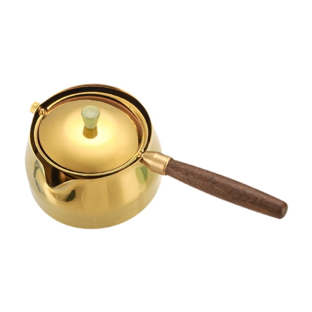 Tetera con filtro para infusión de té, accesorio para ceremonia del té con mango largo, 360 grados Mango de madera
