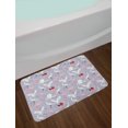 thumbnail image 2 of Flamingo Bath Mat, Wild Life Tropical Birds Flying Nature on Pale Tone Backdrop, Plush Bathroom Decor Mat with Non Slip Backing, 29.5" X 17.5", Mauve Multicolor, by Ambesonne, 2 of 2
