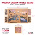 thumbnail image 3 of Jumbl 1000-Piece Puzzle Board with Drawers, Lazy Susan & Cover - Rotating Wooden Jigsaw Puzzle Table, 3 of 10