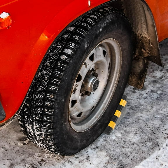 SWETRACE 1Pack Black Rubber Wheel Chock Triangular Slope Design for Car Motorcycle Truck Automotive Use Parking