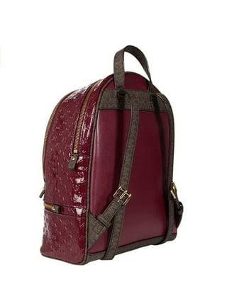  Michael Michael Kors Rhea Zip Pebbled Vegan Leather Slim  Backpack-Bright Red,30F0GEZB6V,Medium