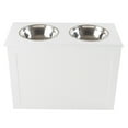 thumbnail image 4 of PETMAKER Elevated Dog Bowls with Storage Space for Pet Supplies (White), 4 of 7