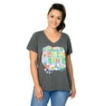 thumbnail image 2 of Plus Size Women's Beatles T-Shirt Come Together V-Neck Band Tee Charcoal Gray, 2 of 8