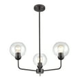 thumbnail image 3 of Atlas Lighting and Home 3-Light Clear Glass Globe Chandelier with Curved Rods - 23" - Bronze Finish, 3 of 7