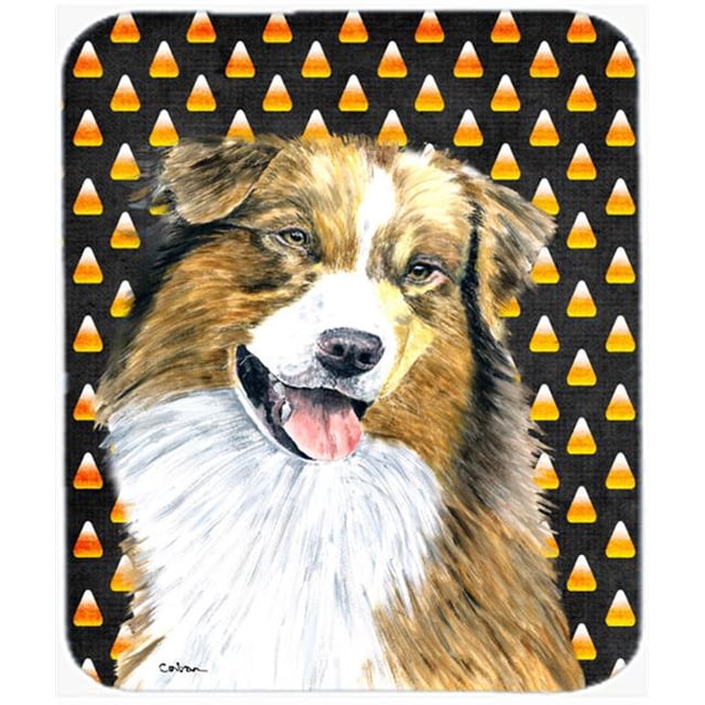 Australian Shepherd Tapis de Souris Portrait de Maïs Bonbon Halloween, Tapis Chaud Ou Trivet