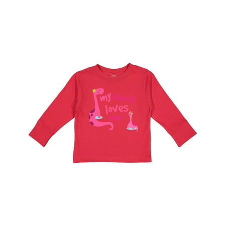 

Inktastic My Nanny Loves Me Gift Toddler Toddler Girl Long Sleeve T-Shirt