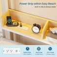 thumbnail image 5 of Bunk Beds Twin over Twin with 6 Storage Drawers & LED Lights & Charging Station, Heavy Duty Metal Bunk Bed with Desk & Shelves for Teens, Twin Loft Beds with Full-Length Guardrail and Ladder, White, 5 of 10
