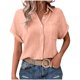 thumbnail image 3 of Camisas para mujer,Blusa informal de manga corta para mujer, cuello redondo, corte holgado, suave tejido de rayón sintético, ideal para uso diario y en casa, sopatenor, 3 of 9