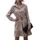 thumbnail image 1 of Vestido Camisero De Manga Larga Con Solapa, Lavable A Máquina, Con Volantes, Transpirable, Informal, Con Botones, Para Uso Diario, Para Mujer ANGGREK No, 1 of 6
