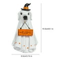 thumbnail image 5 of Shoreew Halloween Porch Ghost Figurine Resin Cow Goose Cat Statue with Pumpkin Bucket or Welcome Sign for Indoor Outdoor Yard Lawn Shelf Table Decor, 5 of 6