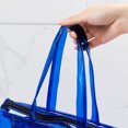 thumbnail image 2 of Bolso De Mano De Pvc Transparente Bolso transparente de PVC, transparente, de gran capacidad, impermeable, para la playa (azul), 2 of 5