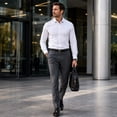 thumbnail image 3 of AZoiNM Men's Slim Fit Wrinkle-Free Casual Long Sleeve Shirt Floral Print Color Block, 3 of 11
