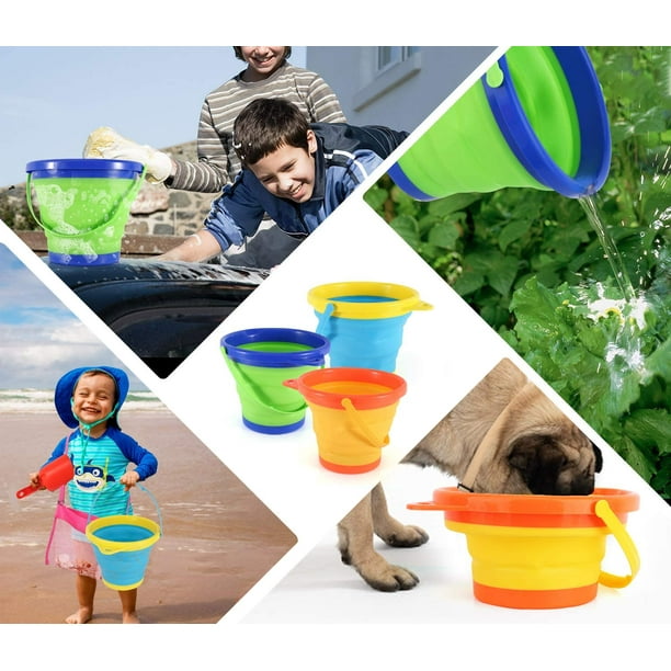 Collapsible Beach Sand Pail, Expandable Silicone Sand Bucket, Sand Toy  Storage Pail For Kids