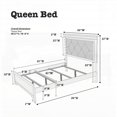 thumbnail image 4 of Queen Size Solid Wood Platform Bed Frame with Built-in LED, Gray, No Box Spring Needed, for Bedroom, 4 of 8