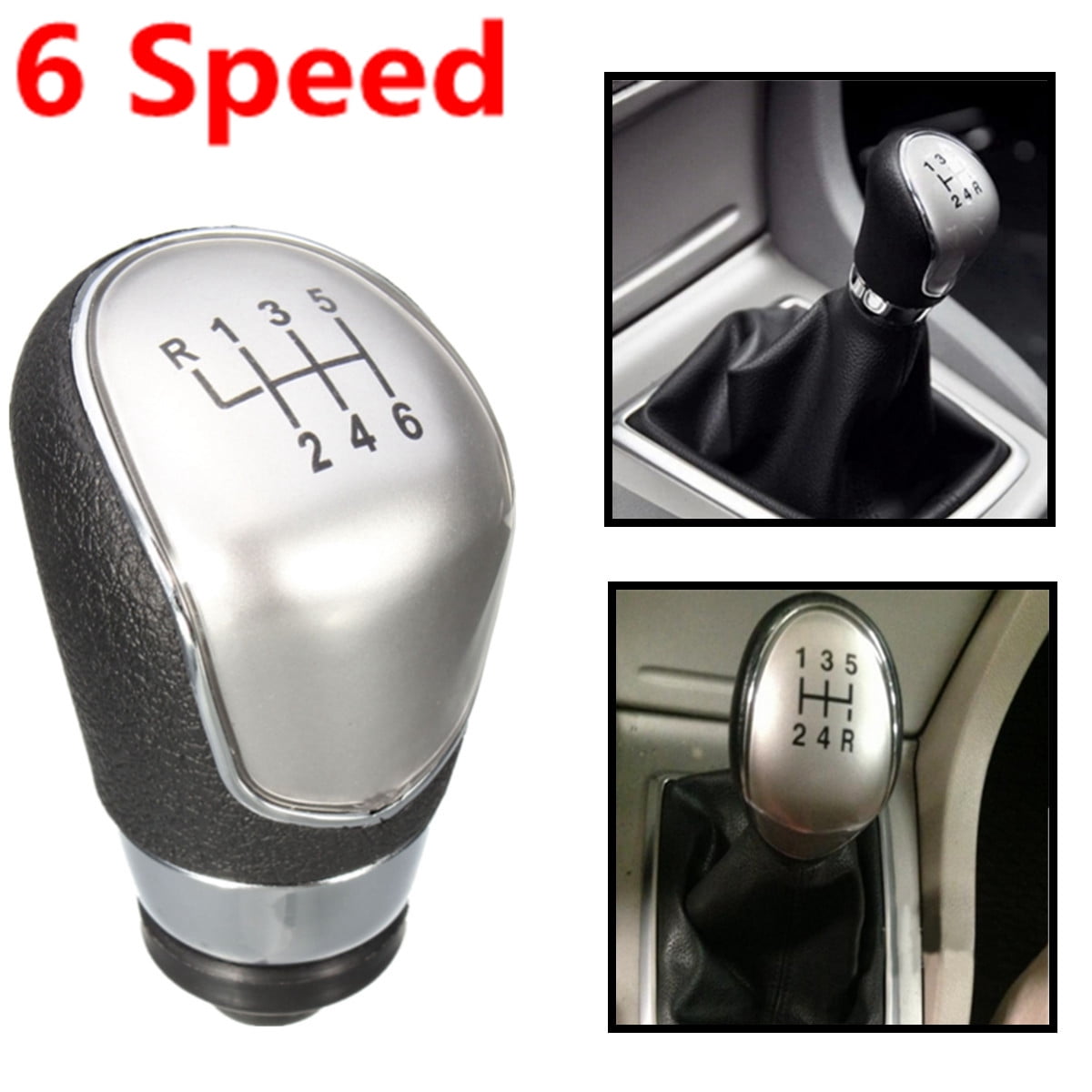 Interior Accessories 6 Speed Car Gear Shift Konb Stick