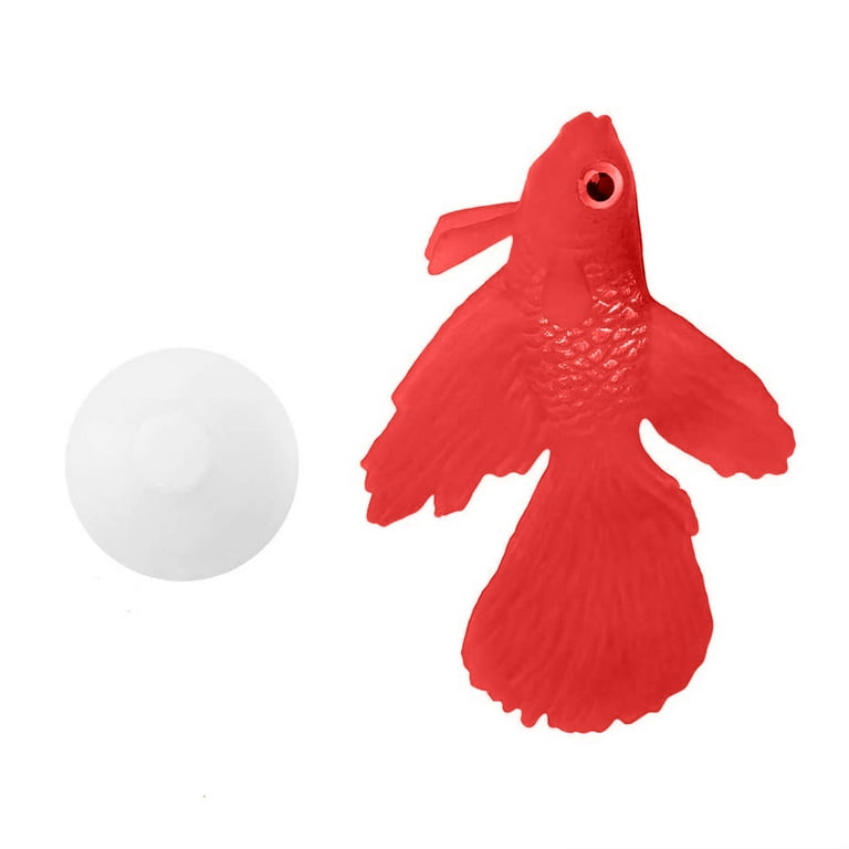 Mikewe Silicone Artificial Fish Aquarium Decortion High Simulation Lifelike Floating Fake Betta Fish Tank Ornament Red Goldfish