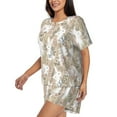 thumbnail image 2 of Naloa Retro Bunny Flower Women's Short-Sleeved Pajama Set, Loungewear, Summer pajamas, Breathable Cozy - 3X-Large, 2 of 9