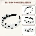 thumbnail image 5 of Unique Bargains Polka Dot Headband, Knotted Headband for Women Top Knot Elastic Hairband Non-Slip Wide Hair Hoop White, 5 of 7