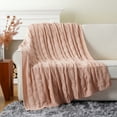 thumbnail image 4 of Battilo Cable Knitted Blanket Blush Pink for Sofa,Pale Pink Blankets for Fall Home Decor,50" x 60", 4 of 9