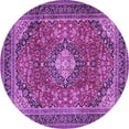 thumbnail image 1 of Ahgly Company Indoor Round Medallion Purple Traditional Area Rugs, 3' Round, 1 of 4
