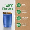 thumbnail image 2 of Party Cups Steel Chill Cups, 473 ml, paquete de 12, azules, 100% reciclables, 2 of 7