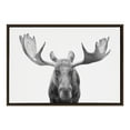 thumbnail image 3 of Kate and Laurel Sylvie Moose Black and White Framed Canvas Wall Art by Amy Peterson Art Studio, 23x33 Brown, Modern Animal Portrait Art for Wall, 3 of 7