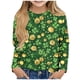 thumbnail image 1 of Blusas y camisas de manga larga con cuello redondo y estampado de San Patricio para niños, blusa informal de manga larga con cuello redondo, blusa de poliéster para niñas, 1 of 4