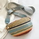 thumbnail image 1 of Bolso de pecho con rayas de arcoíris, Bolso de cintura tejido de paja a la moda, colorido para el trabajo (azul), 1 of 8