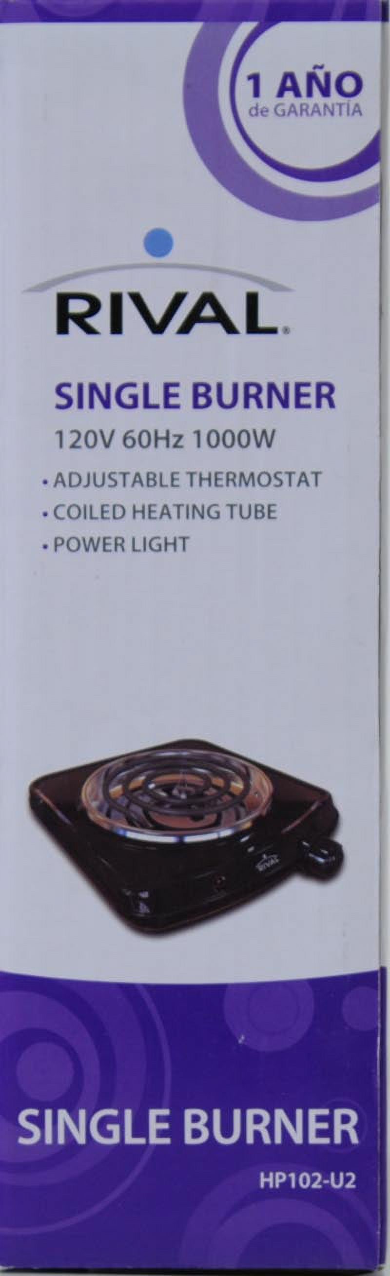 Rival Single Burner 145mm 1-Coil Black Countertop Burner