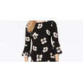 thumbnail image 2 of Tommy Hilfiger Women's Printed Jersey Bell Sleeve A-Line Dress Black Size 14, 2 of 3