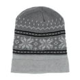 thumbnail image 3 of CTM  Snowflake Pattern Winter Knit Beanie Hat (Men), 3 of 4