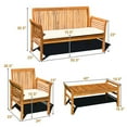 thumbnail image 5 of Kadyn 4 Piece Outdoor Sofa Set with Cushion,Acacia Wood Top, Padded Patio Conversation Table Chair for Garden, Backyard, Poolside, 5 of 8