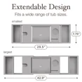thumbnail image 3 of Bamboo Bathtub Tray Bath Caddy, Expandable Bath Tub Tray Wood, Bathtub Shelf Organizer Gray 29.5-42.9 Inch, 3 of 8
