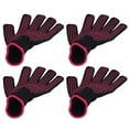thumbnail image 3 of Oven Mitts, Heat Resistant Gloves High Temperature Resistant Anti Scalding  For Barbecue For Kitchen Rose Red Silicone Rose Red Edge, 3 of 8