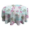 thumbnail image 4 of Pioneer Flower Floral Print Pattern Round Tablecloth 60"x60",Wrinkle Wipeable Table Cloth for Kitchen Dining Room Picnic Patio Party, 4 of 6