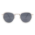 thumbnail image 2 of Bifocal Reading Sunglasses Unisex Vintage Fashion Panto Frame Clear Gold +1.25, 2 of 5
