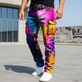 thumbnail image 4 of CONZONE Mens Cargo Pants Graffiti Graphic Y2K Staight Leg Cargo Pants for Men Lightweight Relaxed Fit Outdoor Workout Trousers With Pockets, 4 of 4