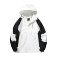 thumbnail image 2 of Zimjoy White Windbreaker Men M-5XL Windproof Fall Jacket Casual Breathable Hooded Light Jackets for Men Adjustable Neckline Running Hoodies, White 4XL, 2 of 6