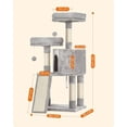 thumbnail image 5 of Feandrea Árbol de Gatos, Torre para Gatos, 115 cm, con 2 Plataformas, Gris Claro, 5 of 5