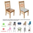 thumbnail image 5 of Colorful Dinosaur and Nature Pattern Seat Covers for Dining Room Chairs Set Of 4,Stretch Printed Washable Chair Seat Cover with Elastic Ties and Button,Removable Waterproof Couch Cushion Covers, 5 of 6