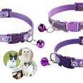 thumbnail image 6 of CHBORLESS 3 Pcs Nylon Cat Collar with Bell Adjustable Puppy Kitten Collar,Purple, 6 of 7