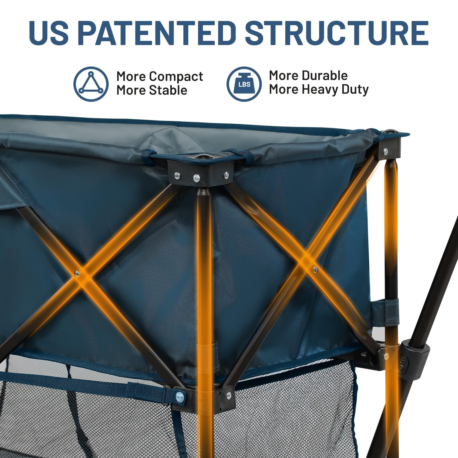 Timber Ridge 400L Large Capacity Folding Double Decker Wagon with Brakes, 54" Extra Long Extender Wagon Cart for Camping, Sports, Shopping