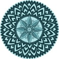 thumbnail image 1 of Ahgly Company Machine Washable Indoor Square Transitional Medium Teal Green Area Rugs, 3' Square, 1 of 7