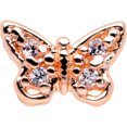 thumbnail image 2 of Body Candy Womens 20G 7mm 316L Steel L Shaped Nose Ring Regal Butterfly Nose Stud, 2 of 7