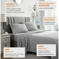 thumbnail image 4 of American Home Collection Brushed Microfiber Sheet Set, Deep Pocket Extra Soft Sheets & Pillowcases Set, 4 Pieces, King, Grey, 4 of 7